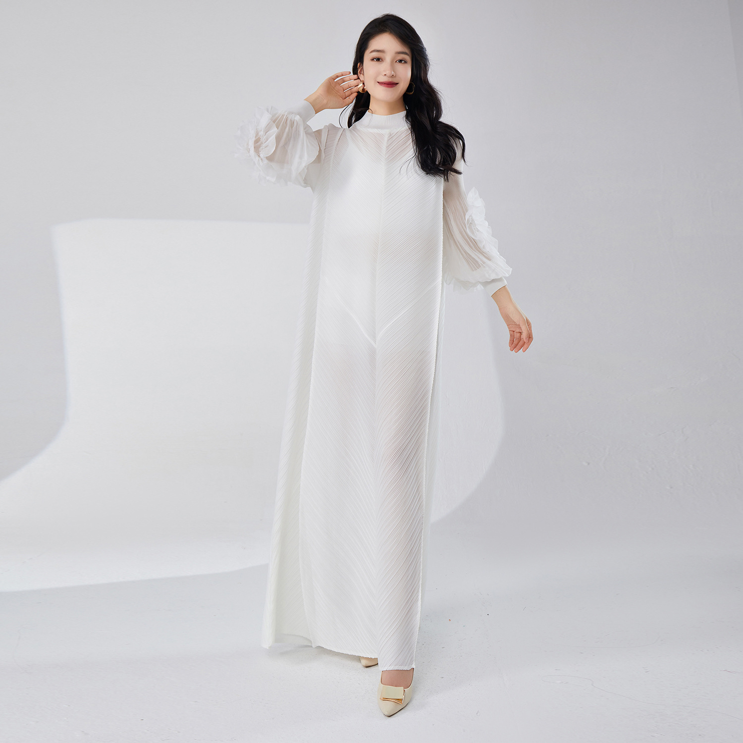 Picture of Cross-Border Aliexpress Popular Miyake Dress Long Skirt Loose Large Size High-End Women's Elegant Dress Skirt