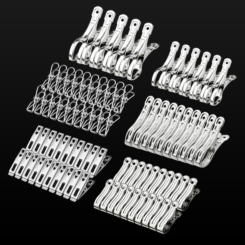 Picture of huazhen Stainless Steel Clip Spring Clip Quilt Clip Opening Windproof Clip Clothes Clip Hosiery Rack Drying Quilt Clip Fishtail Clip