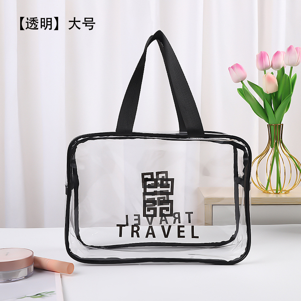 Picture of Transparent Cosmetic Bag Pvc Toiletry Bag Business Trip Cosmetics Bag Waterproof Large Capacity Satchel Cosmetic Bag Cosmetics Bag