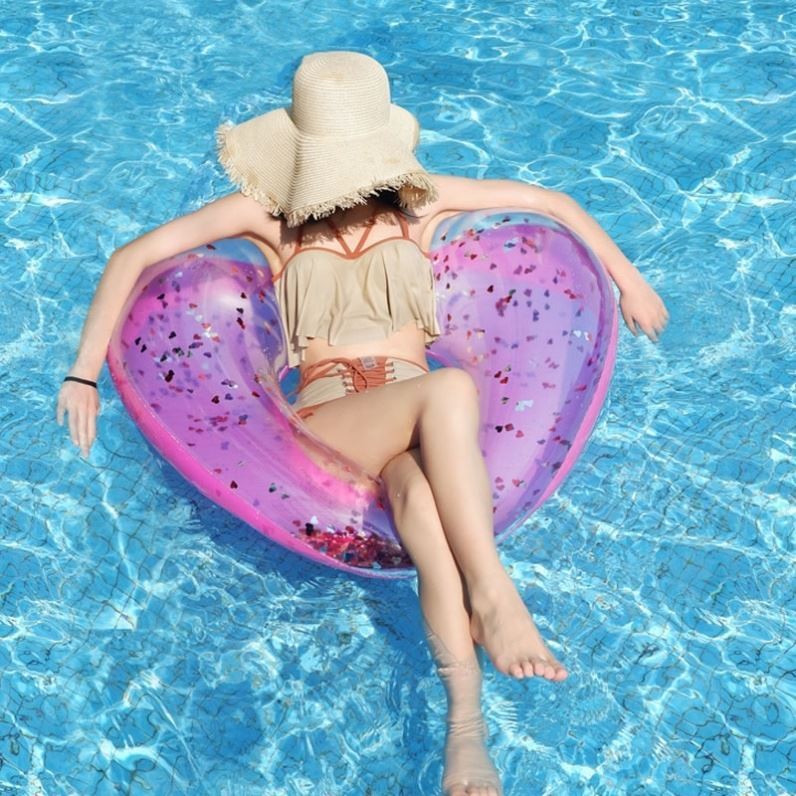 Bestway36141 sequin swimming ring life buoy swimming pool floating thickened adult inflatable underarm ring beginner equipment