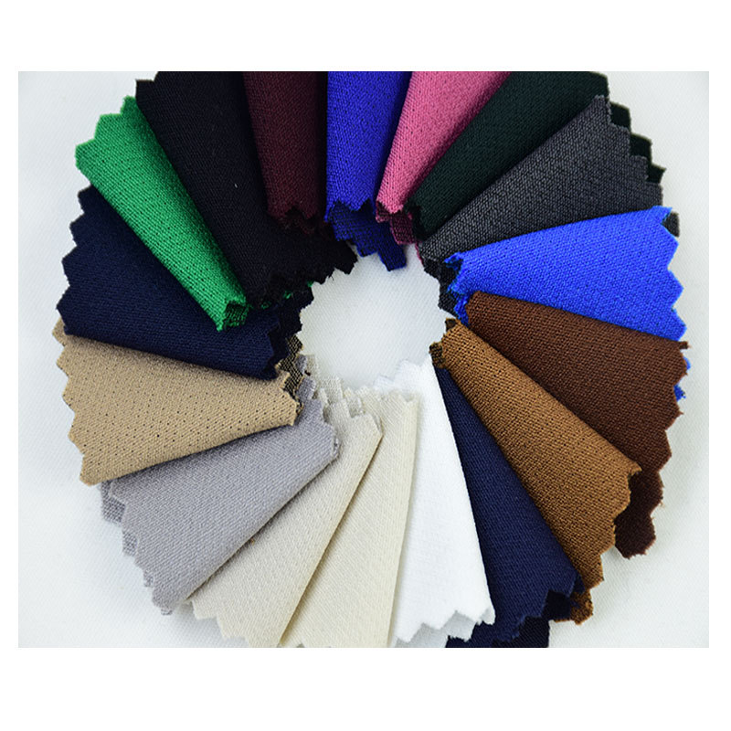 Spot supply of brocade polyester four-sided elastic double cloth fashion professional suit wide leg pants suit fabric wholesale