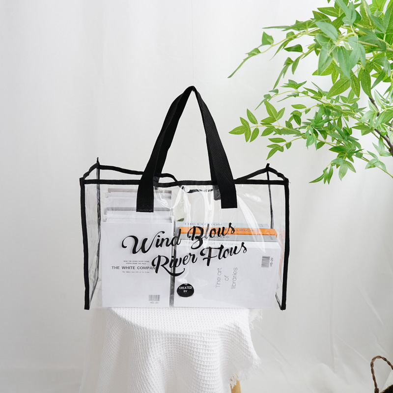 Picture of New Portable Swimming Bag Transparent Waterproof Multifunctional PVC Large Capacity Jelly Bag Cosmetic Storage Bag Factory