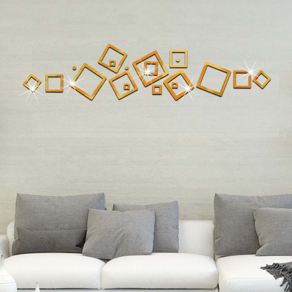Foreign Trade Square Acrylic Mirror Wall Stickers Environmental Protection Home Decoration Wall Stickers TV Background Wall Stickers d1019