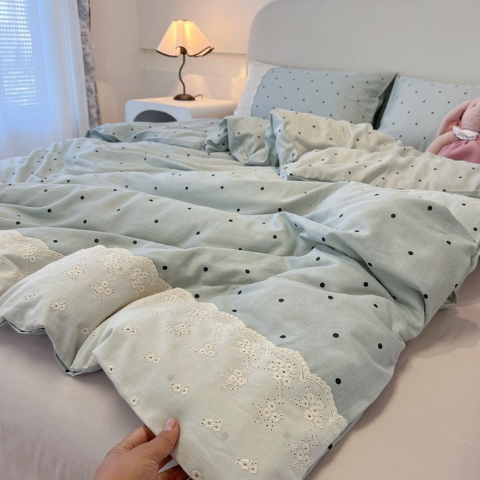 Picture of Class a French Bedding Four-Piece Set Pure Cotton Double-Layer Gauze Quilt Cover Bed Sheetss Summer Bed Bed Sheetss Dormitory Three-Piece Set 4