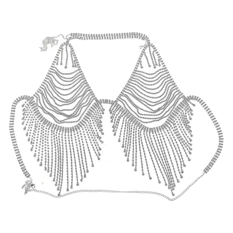 Europe and the United States cross-border best-selling rhinestone bikini bra chain exaggerated full diamond body chain summer beach claw chain jewelry