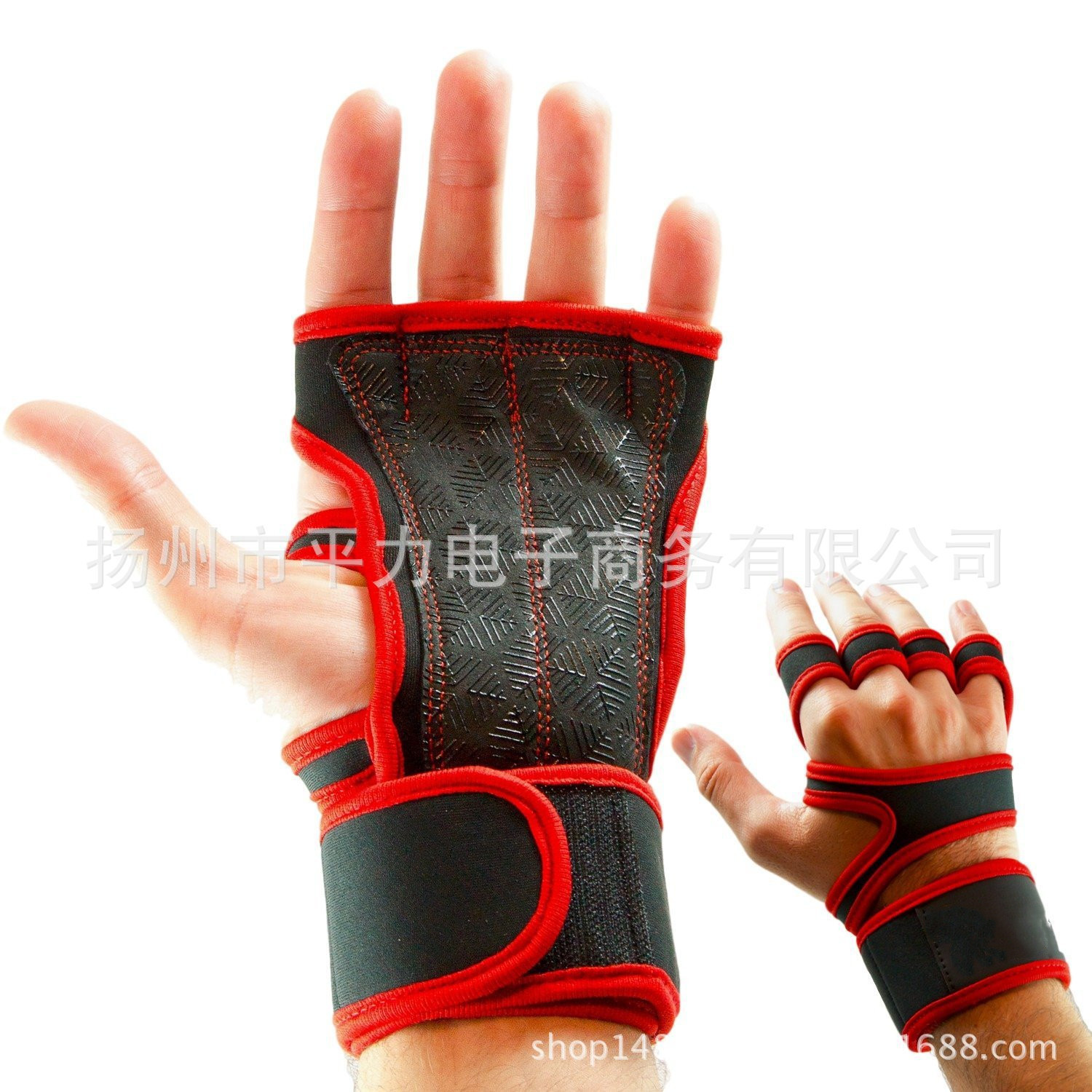 Factory a generation of leather silicone to prevent hand injury wrist gloves suitable for weightlifting climbing