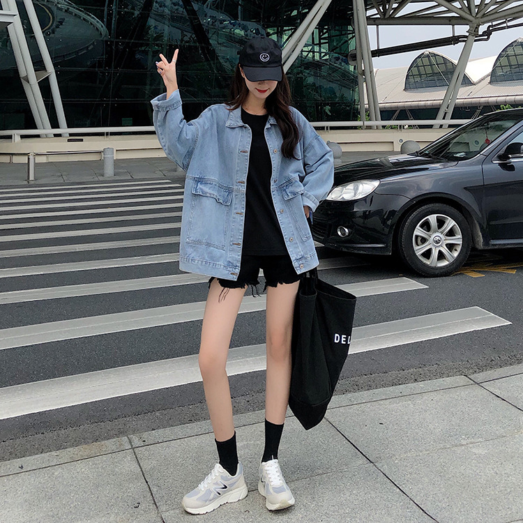 Picture of 2022 Spring and Autumn Denim Jacket Women's Loose Slim All-match New Korean Style Large Size Chubby Girl Student Jacket Top