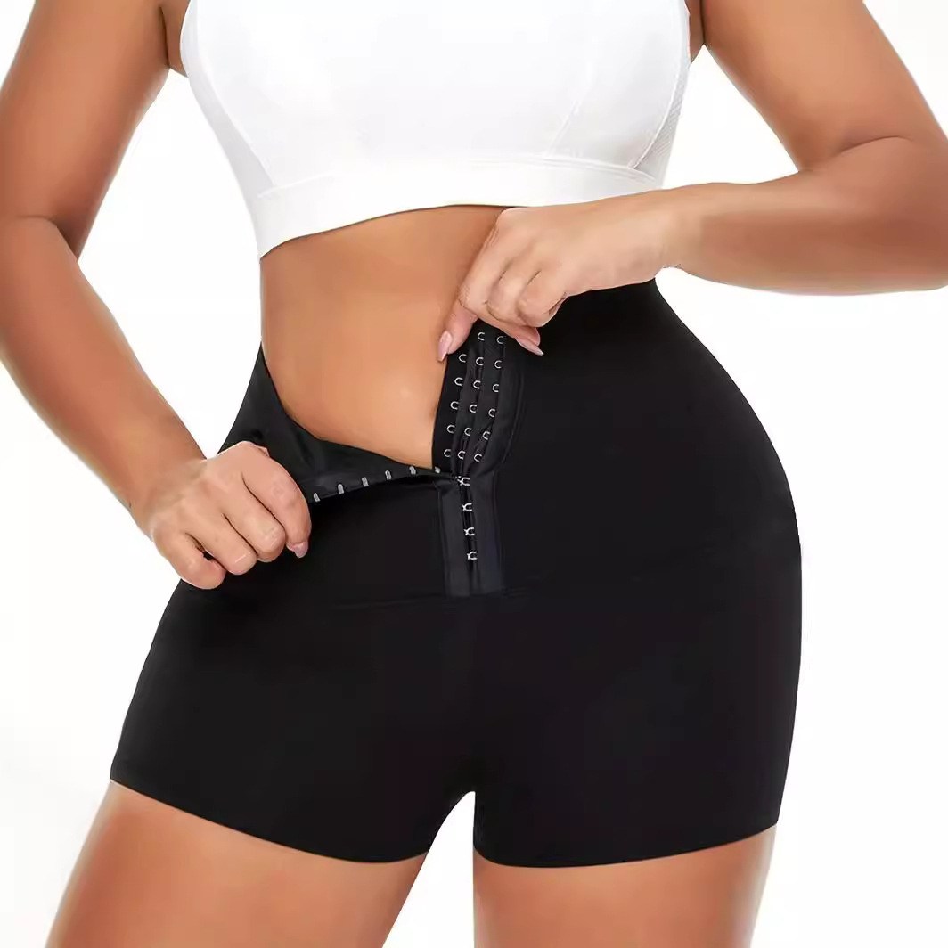 Cross-border Asian New Fitness Pants Women's High Waist Sports Fitness Abdominal Pants European and American-breasted Waist Three-point Body-fit Pants