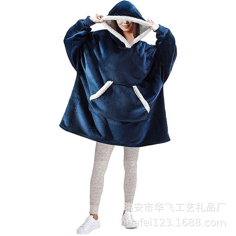 Cross-border Lazy Blanket Pajamas huggle hoodie TV Blanket Outdoor Cold-proof Clothing Throwdown Warm Clothing