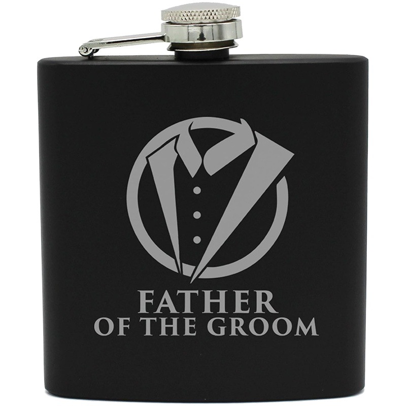 Portable 6oz Men's Stainless Steel Laser Wine Bottle Wholesale Creative Accessible Luxury Wedding