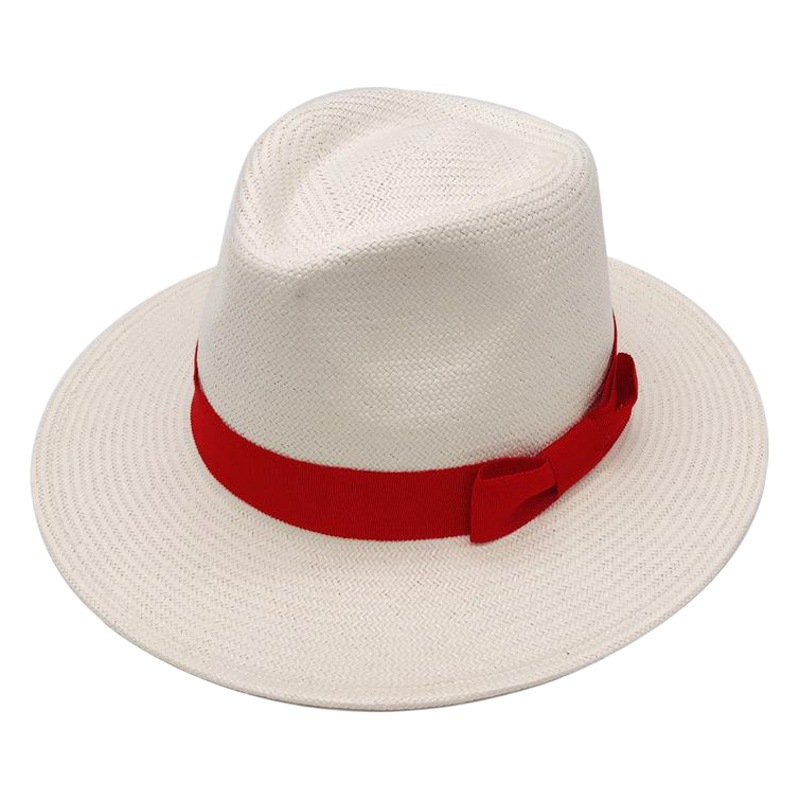 recommend Factory Self-produced Cross-border Amazon Men's and Women's Five Fine Grass Multicolor Summer Sun Protection Panama Straw Hat