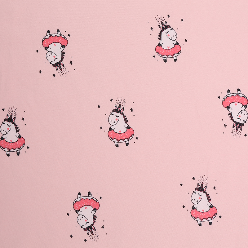Picture of Lycra Cotton Cartoon Printed Sweat Fabric Spandex Stretch Knitted Fabric Combed Cotton Children's Underwear suit T-shirt Fabric