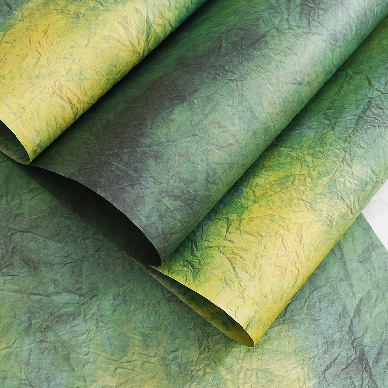 Flower Love New Little Prince bouquet Packaging Material Yellow Love Green Pleated Ink Paper Flower Shop Hand-made Wrapping Paper