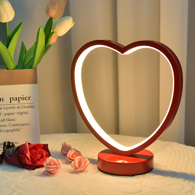 Picture of Creative red wedding everbright lamp new wedding room decoration wedding table lamp bedroom bedside lamp bride dowry lamp gift
