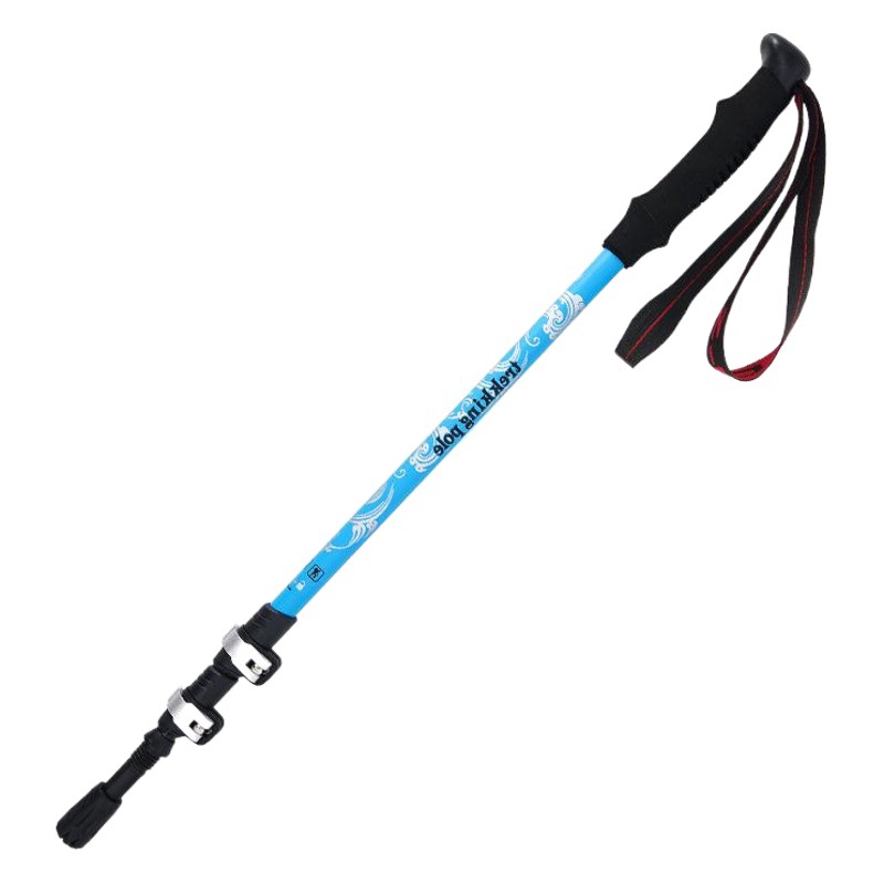 Outdoor Outer Lock Climbing Stick 7075 Aluminum Alloy Walking Battle Ultra Light Portable Telescopic Hiking Stick Mountain Climbing Crutch Stick