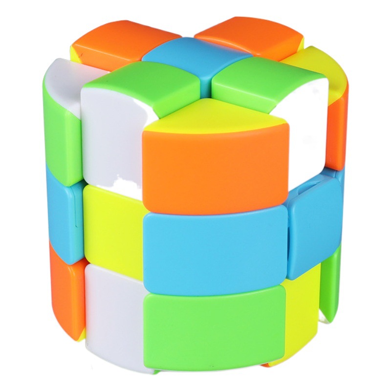 Qiyi third-level cylindrical Rubik's Cube third-level round cake solid color special-shaped Rubik's Cube educational children's toys creative Wholesale