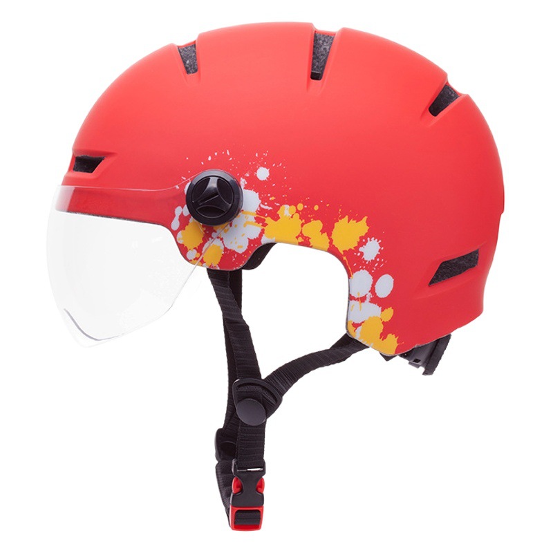 electric bicycle helmet Four Seasons universal bicycle mountain bike riding helmet with goggles taillight
