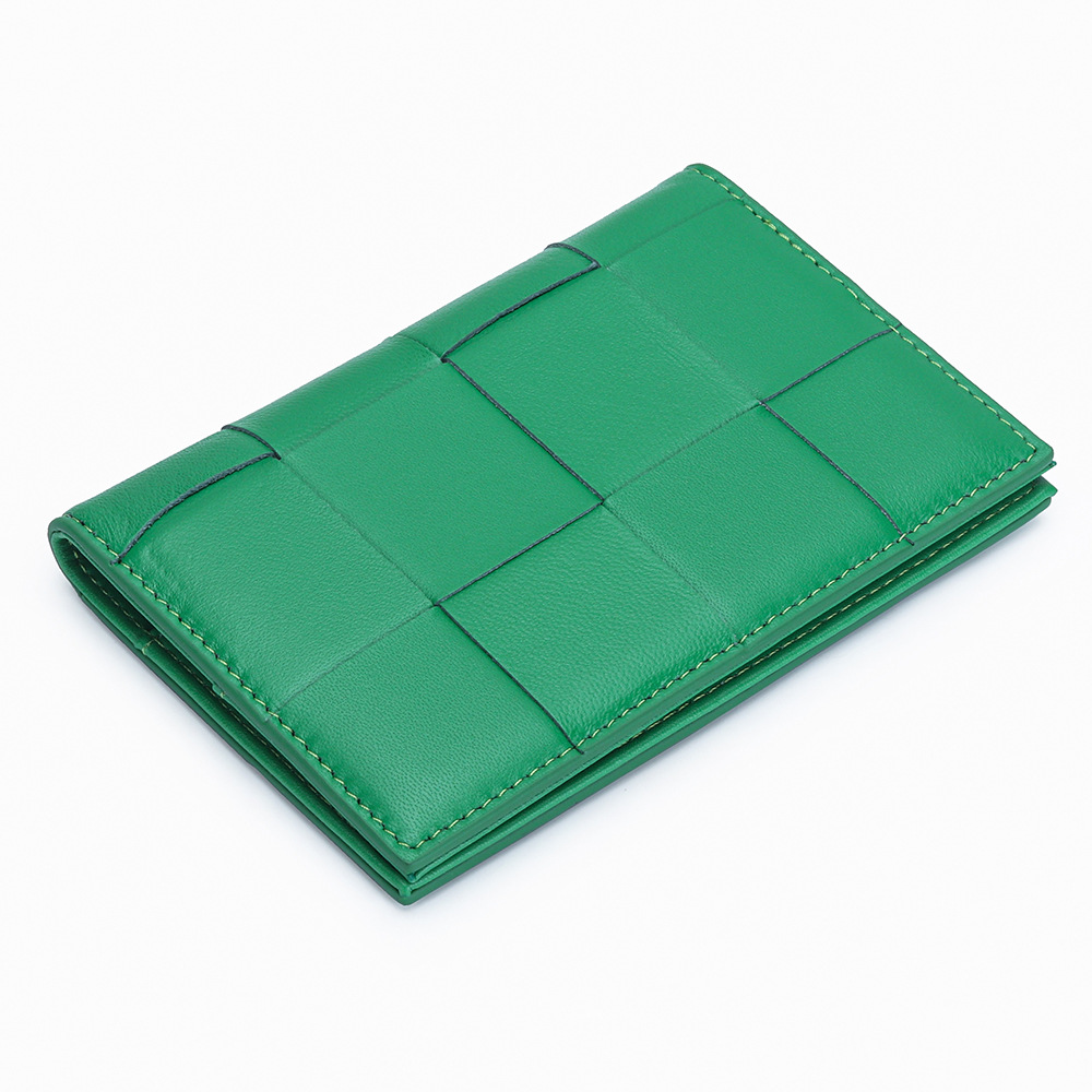 Picture of Genuine Leather Women's Passbook Bag New Fashion Sheepskin Woven Folding Passbook Cover Card Certificate Storage Protection Leather Cover
