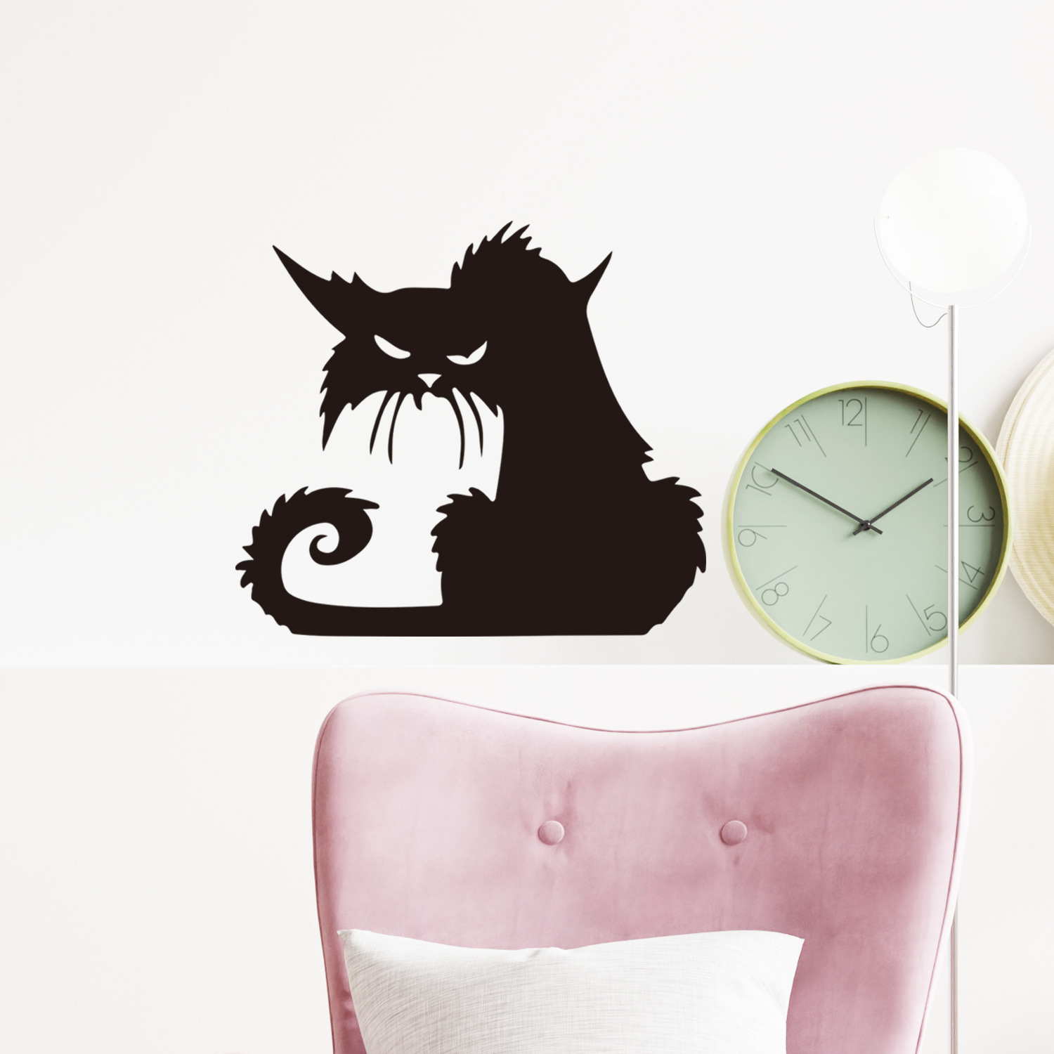 Picture of Carved domineering cat Halloween black cat wall stickers living room bedroom background decoration cross-border removable stickers A201