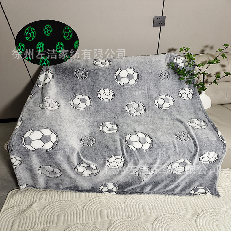 Glow-In-The-Dark Blanket Football Sofa Blanket Art Decorative Tapestry Soft and Comfortable Bed Blanket Cross-Border Amazon Throw Blanket