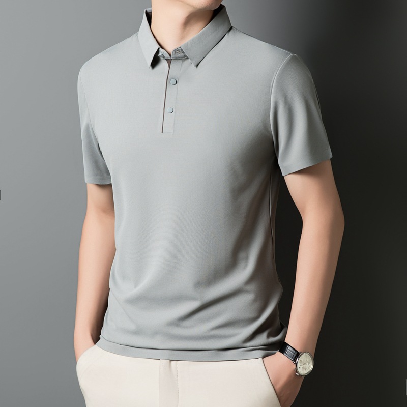 Group Purchase Polo Shirt Men's Short-Sleeved Summer Waffle T-Shirt Men's Ice Silk Quick-Drying Loose Lapel Sports Top t