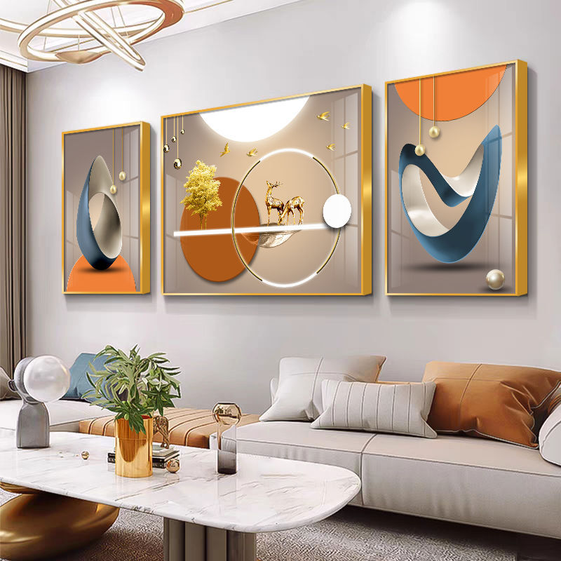 Nordic Style Modern Living Room Decorative Painting Light Luxury Atmospheric Sofa Background Wall Hanging Painting Restaurant Bedroom Bedside Mural Painting