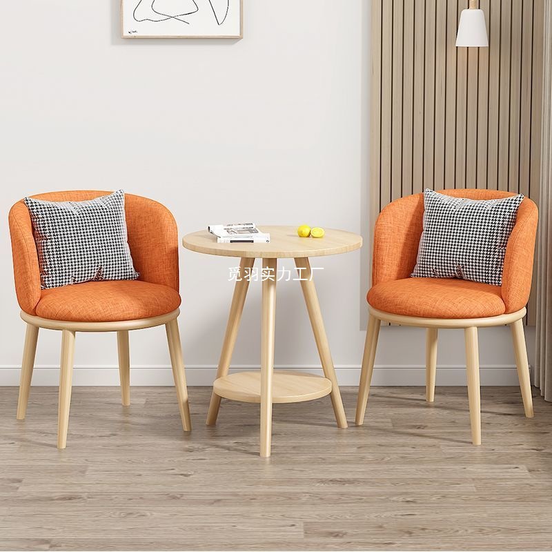 Balcony Leisure Table and Chair Living Room Light Luxury Tea Table and Chair Combination B&B Hotel Negotiation Internet Celebrity Table and Chair Set Three-Piece Set