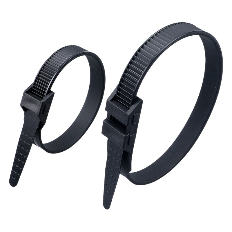 Double buckle single buckle cable tie nylon black thick 9*180 9*260 9*360 reverse tooth reverse buckle double head cable tie