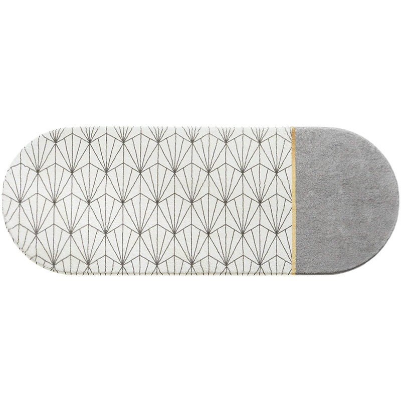 Manufacturer Supplies Fresh Ins Oval Printed Imitation Cashmere Carpet Living Room Decoration Bedroom Bedside Floor Mat