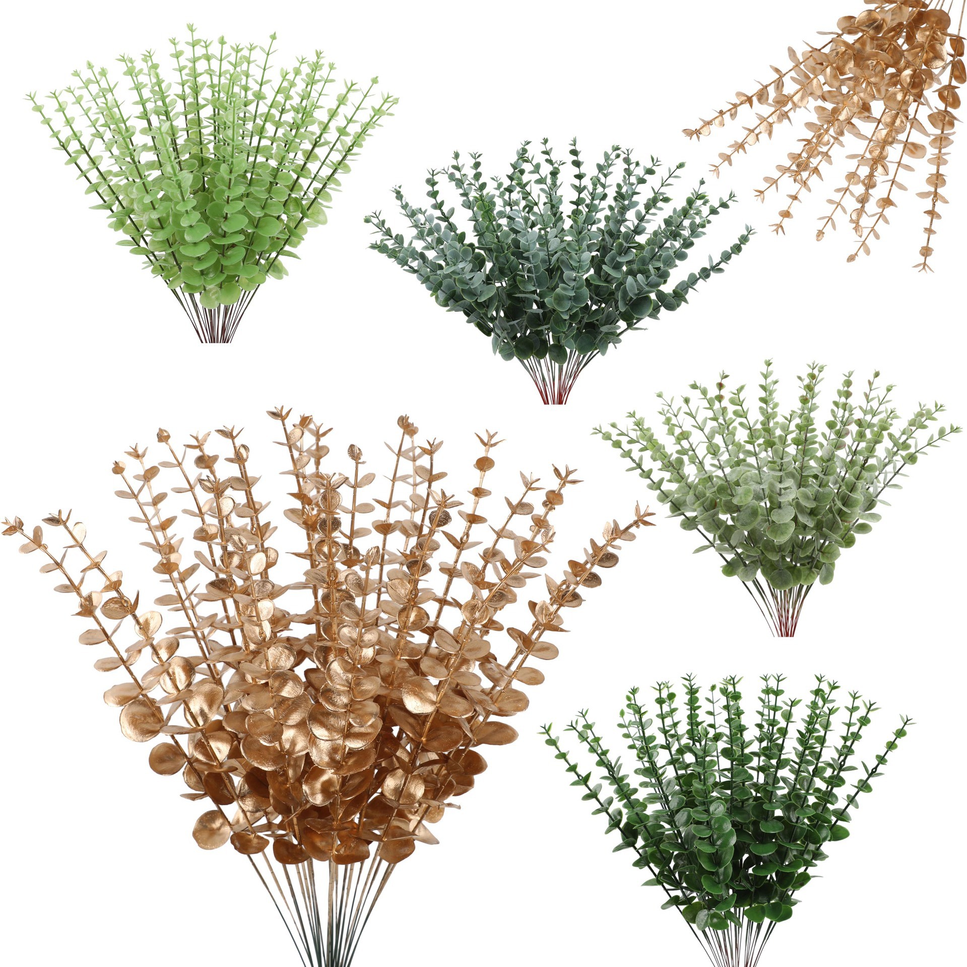 Picture of Simulated Green Plants Plastic Home Cross-Border Single Eucalyptus Props Plant Artificial Flower Arrangement Bouquet Decoration Wholesale