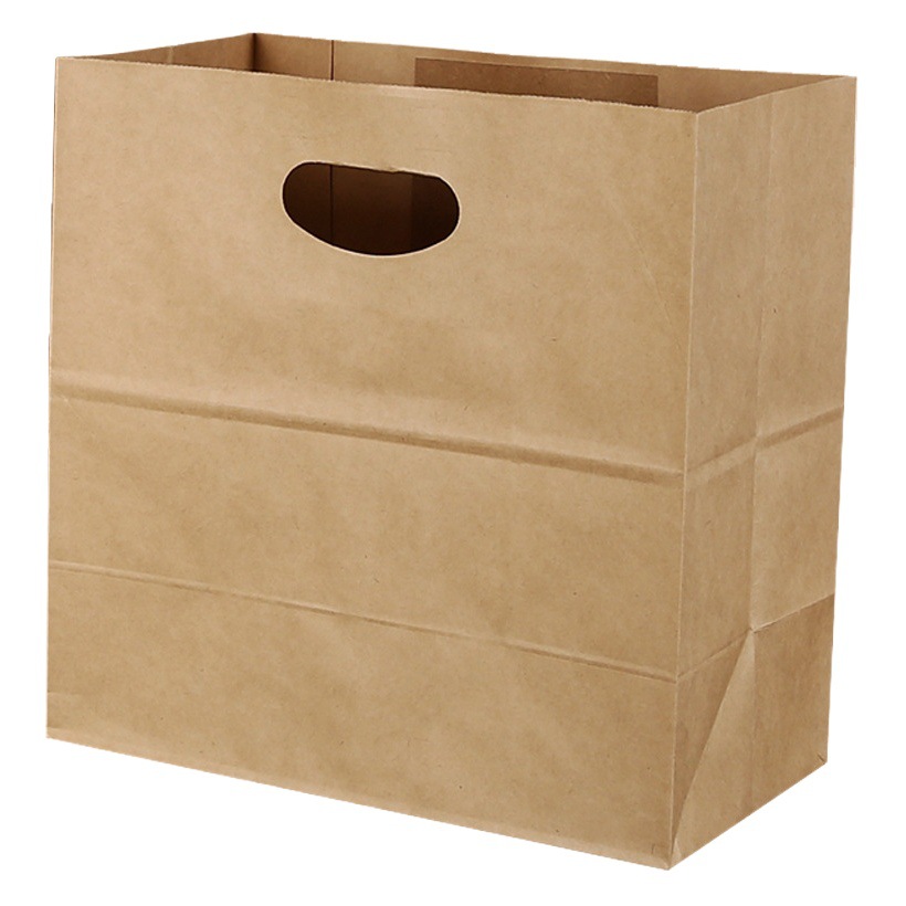 Kraft paper handbag take-out packing bag clothes shopping gift packaging buckle hand paper bag printing die cutting customization
