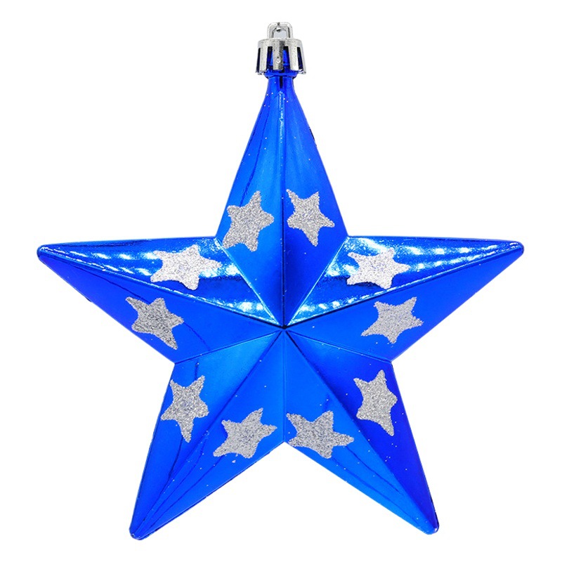 Cross-border wholesale new plastic electroplating painted five-pointed star Christmas tree decoration home decoration festival decorations