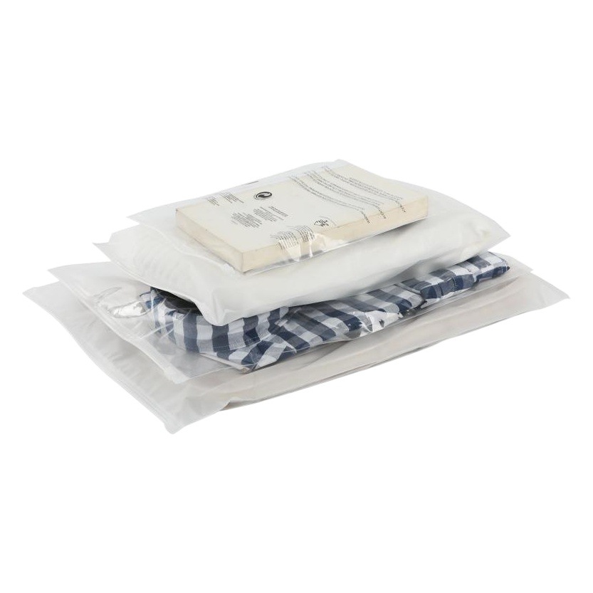 Cross-Border Warning Clothing Zipper Bag Transparent Pe Frosted Warning Seal Plastic Packaging Bag Printing Logo