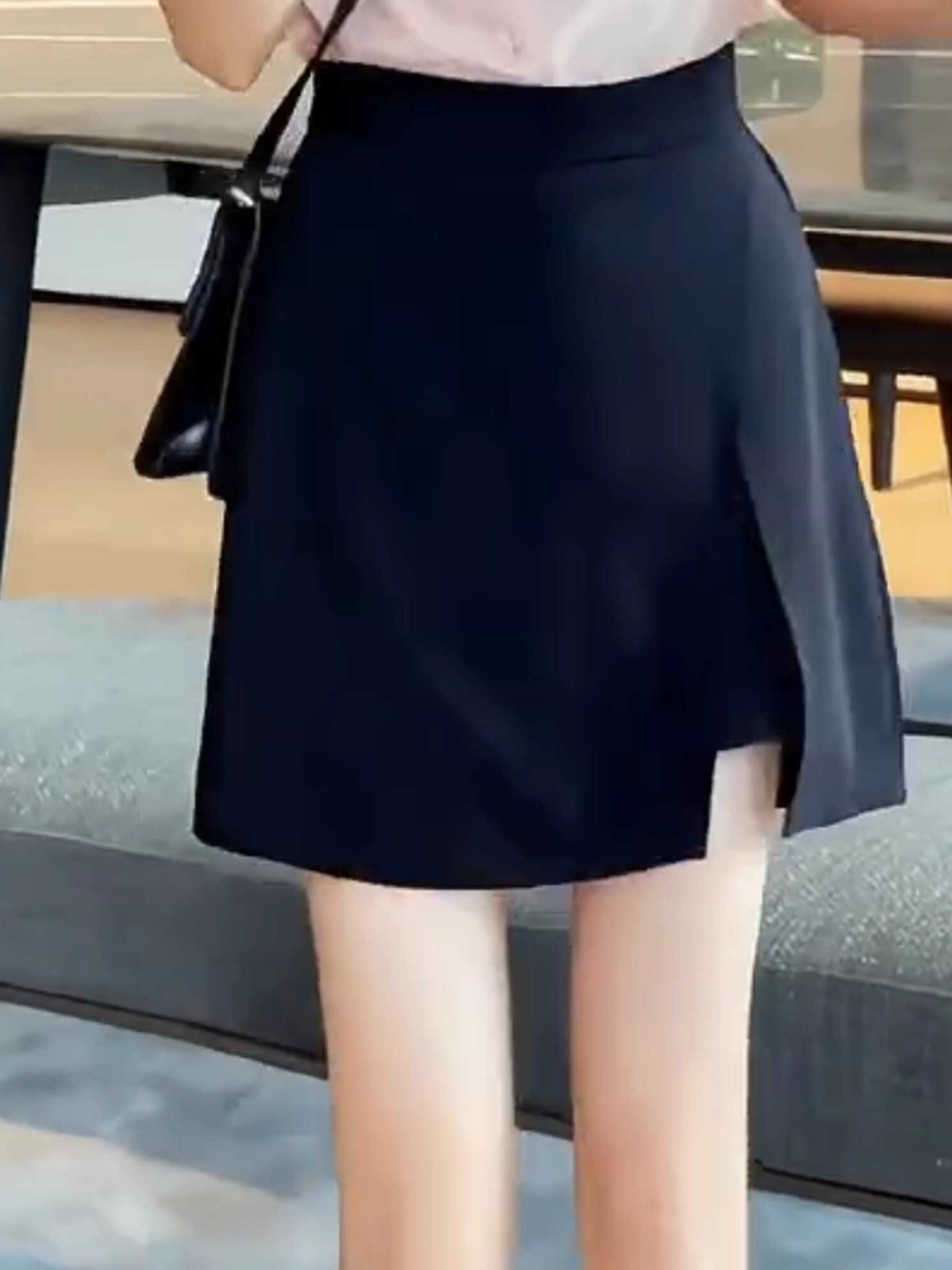 Women's Skirt 2024 Summer High Waist Fashionable All-match Split Irregular A- line Skirt Korean Style Anti-light Skirt
