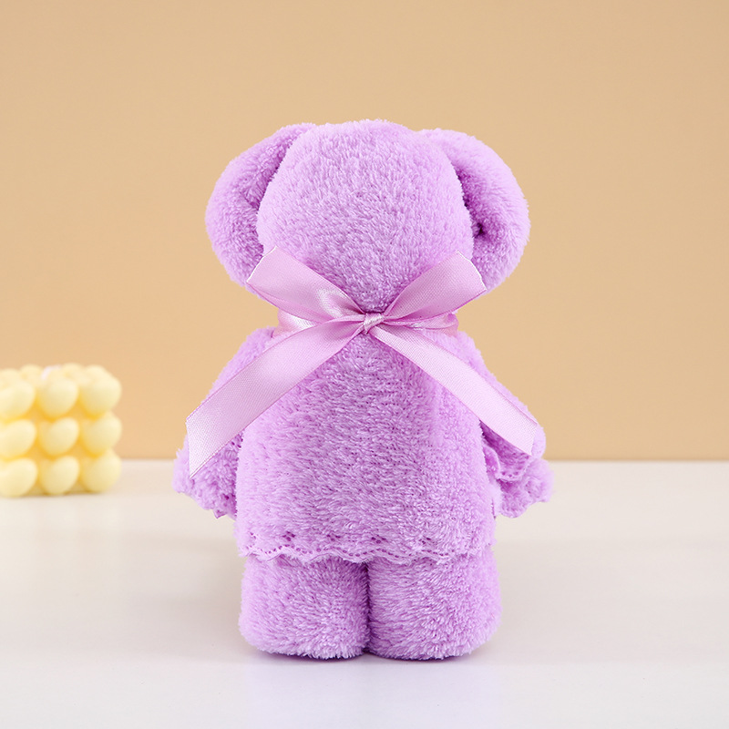 Picture of Coral fleece bear towel hand gift shop wedding birthday gift shop celebration activities cute creative gifts