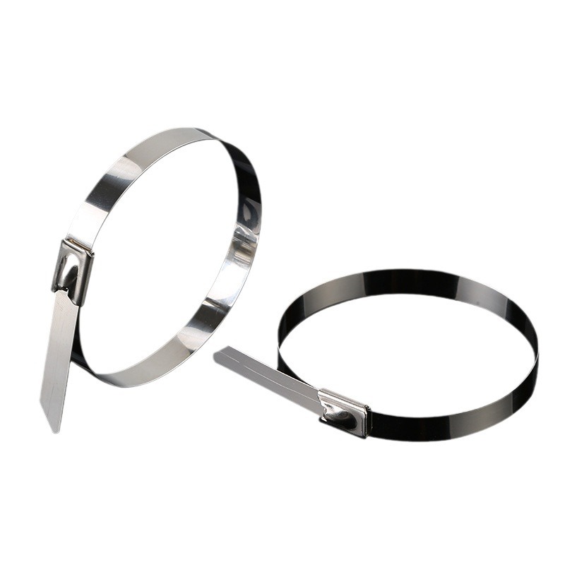 Picture of 304 self-locking stainless steel tie manufacturer 4.6-19 marine equipment fixed tie metal tie steel belt