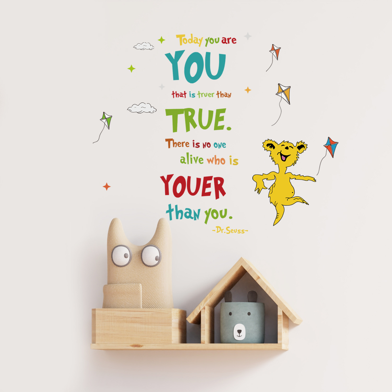 Seuss Motto Today you are Cross-border Removable English Poetry Bedroom Sofa Decorative Wall Sticker PH1496