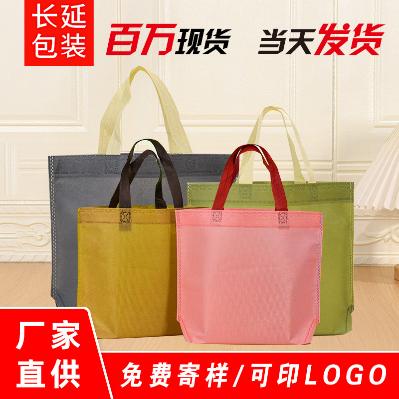 Internet Celebrity Non-Woven Bag Handbag in Stock Clothing Store Handbag Shopping Mall Shopping Environmentally Friendly Bag Custom Logo