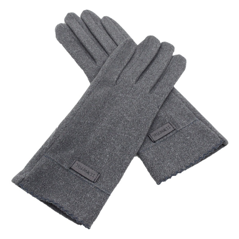 Gloves women's winter fleece-lined warm Korean version of cute touch screen gloves riding driving factory wholesale ski velvet gloves