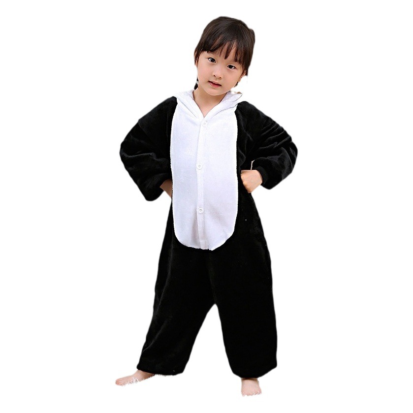 Cross-border Halloween cartoon one-piece pajamas flannel three-eye monster couple cute homewear hooded toilet