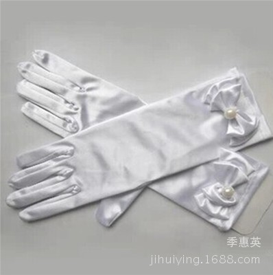 Picture of Children's Dance Clothing Princess Dress Long Long Gloves Flower Girl Dress Bow Gloves Cross-Border