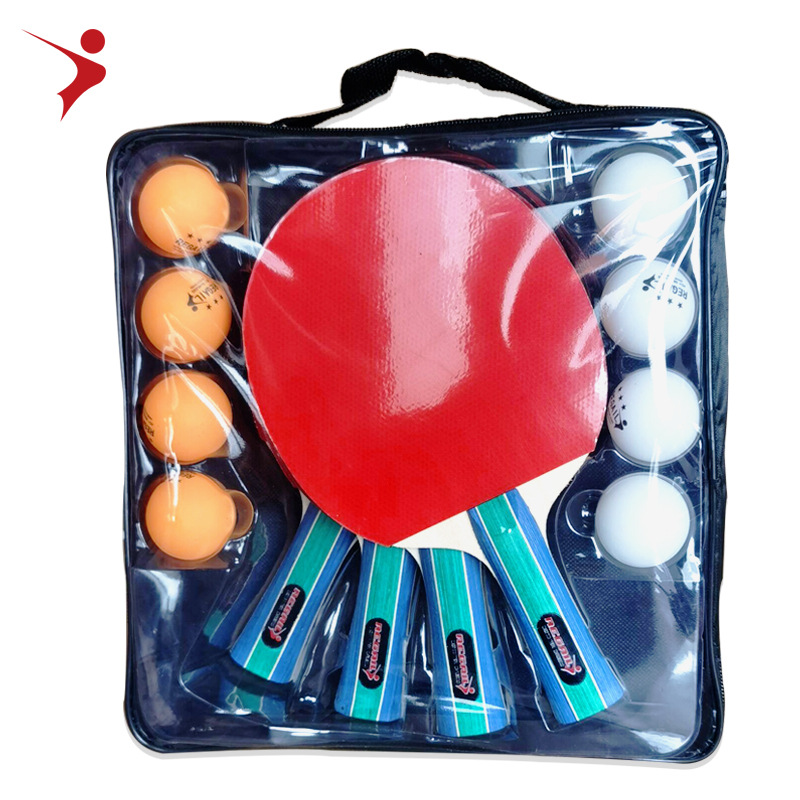 Picture of Cross-border hot sale Regail table tennis racket suit 4 8 ball table tennis racket horizontal racket straight color