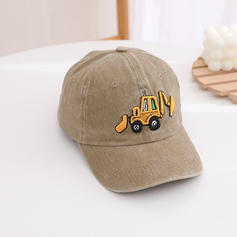 Picture of Children's hat wholesale Spring and Autumn New washed boys and girls cap Korean retro excavator cartoon baseball cap