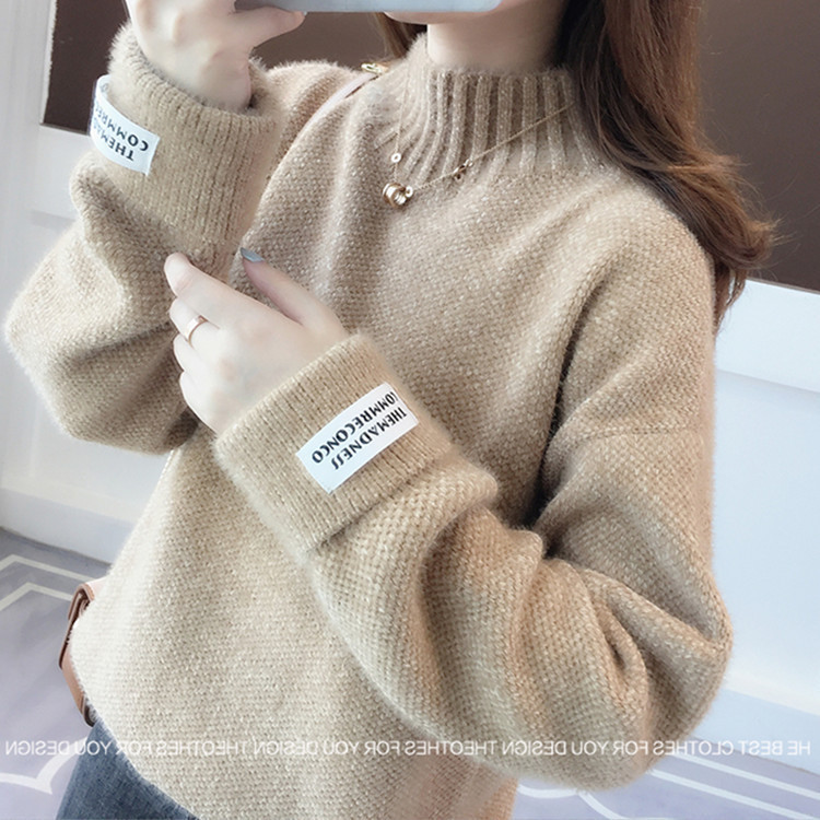 Picture of 2024 New Chenille Loose Lazy Pullover Thickened Bottoming Sweater High Collar Solid Color Sweater Women's Autumn and Winter