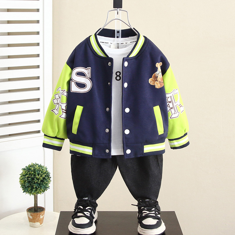 5976 Children's Jacket 2025 Spring and Autumn New Boys' Autumn Baseball Jacket Boys' Early Autumn Style Jacket Top Trendy