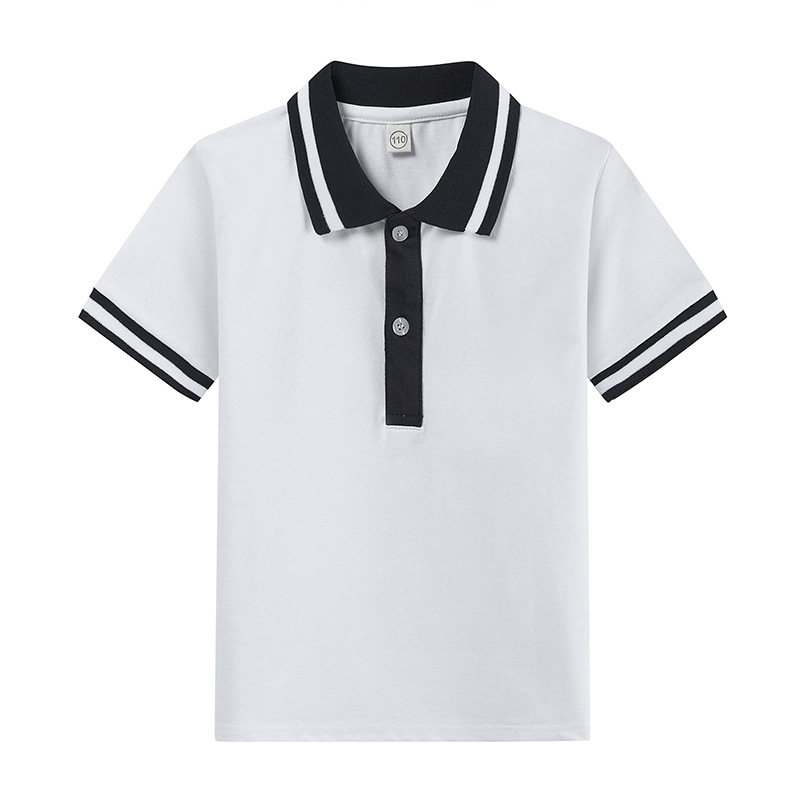 Picture of kids Children's T-shirt Long Sleeve Cotton White Lapel Polo Shirt for Boys and Girls Elementary School Students Middle and Large Children's School Uniform