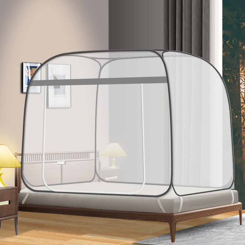 Picture of Yurt mosquito net installation-free cross-border household dormitory foldable zipper dustproof bottomless manufacturers a generation of hair