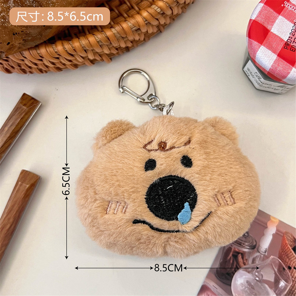 Picture of Cartoon Plush Bib Afraid of Dog Pendant Girl's Heart Schoolbag Pendant Long Hair Creative Doll Plush Doll
