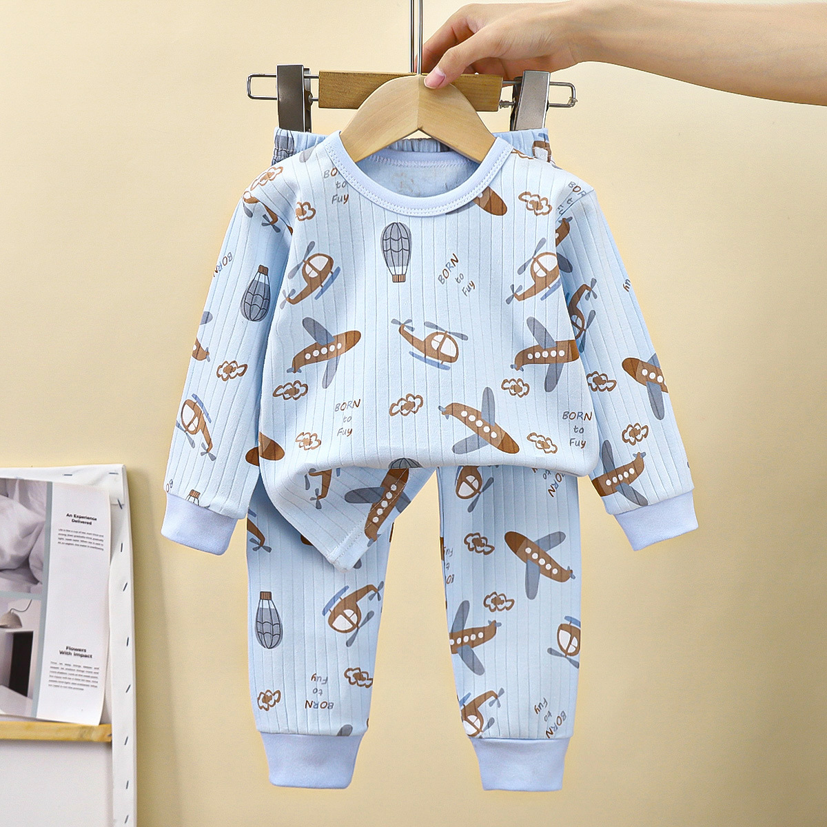 Picture of Children's Pure Cotton Underwear Set, New Autumn Style, Boys' Autumn Clothes and Pants, Baby Pajamas, Girls' Loungewear, Children's Clothing