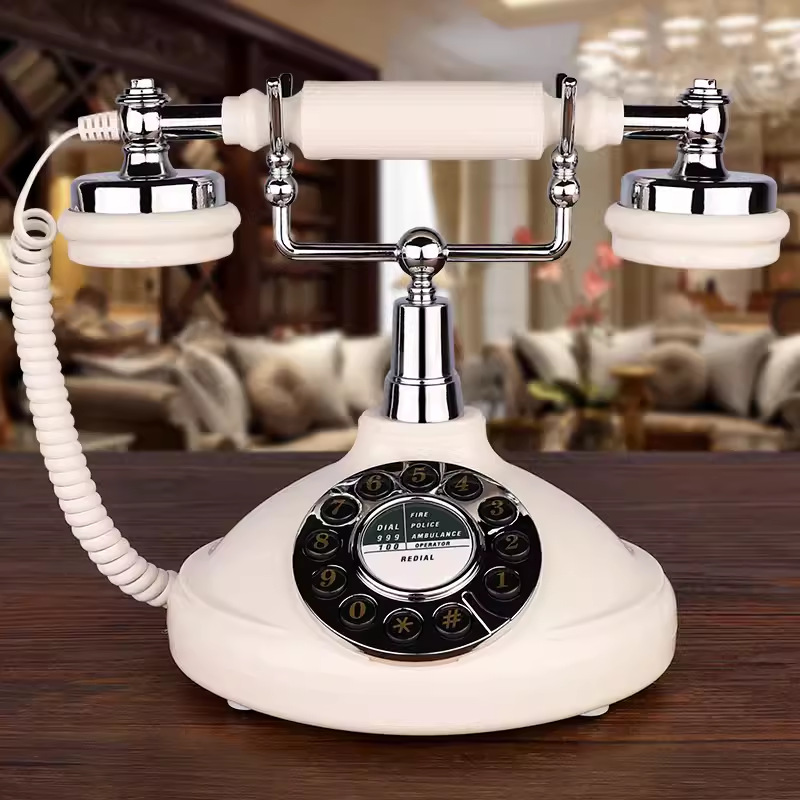 Picture of European-style retro telephone landline home office fixed telephone American antique creative fashion telephone